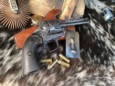 1905 Colt SAA Bisley, 4 3/4” .45 Colt , Engraved W/ Holster. Trade’s Welcome. - Image 1 of 21