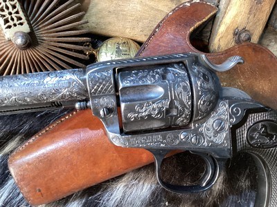 1905 Colt SAA Bisley, 4 3/4” .45 Colt , Engraved W/ Holster. Trade’s Welcome. - Image 4 of 21