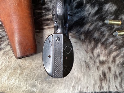 1905 Colt SAA Bisley, 4 3/4” .45 Colt , Engraved W/ Holster. Trade’s Welcome. - Image 12 of 21