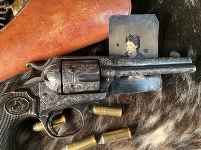 1905 Colt SAA Bisley, 4 3/4” .45 Colt , Engraved W/ Holster. Trade’s Welcome. - Image 14 of 21