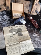 1915 Mfg. Colt Pocket Hammerless model 1908, Mother of Pearl Grips W/Box, .25 acp. Trades Welcome - Image 6 of 19