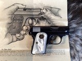 1915 Mfg. Colt Pocket Hammerless model 1908, Mother of Pearl Grips W/Box, .25 acp. Trades Welcome - Image 9 of 19