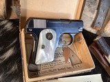 1915 Mfg. Colt Pocket Hammerless model 1908, Mother of Pearl Grips W/Box, .25 acp. Trades Welcome - Image 11 of 19
