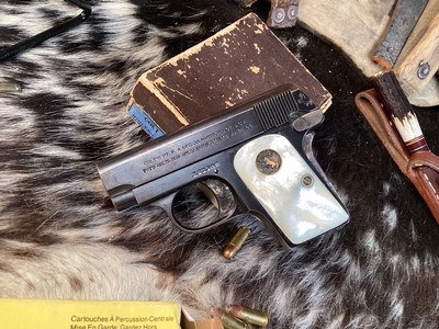 1915 Mfg. Colt Pocket Hammerless model 1908, Mother of Pearl Grips W/Box, .25 acp. Trades Welcome - Image 14 of 19