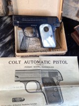 1915 Mfg. Colt Pocket Hammerless model 1908, Mother of Pearl Grips W/Box, .25 acp. Trades Welcome - Image 19 of 19