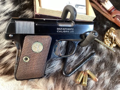 Colt M1908 Pocket Hammerless .25, Mfg. 1925, Excellent in Box. Trades Welcome - Image 12 of 18