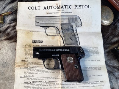 Colt M1908 Pocket Hammerless .25, Mfg. 1925, Excellent in Box. Trades Welcome - Image 9 of 18