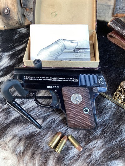 Colt M1908 Pocket Hammerless .25, Mfg. 1925, Excellent in Box. Trades Welcome - Image 10 of 18