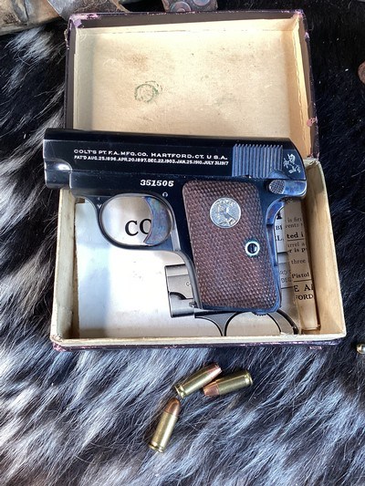 Colt M1908 Pocket Hammerless .25, Mfg. 1925, Excellent in Box. Trades Welcome - Image 18 of 18