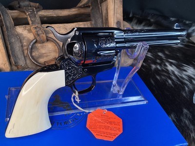 Colt SAA Factory “A” Engraved, One Piece Ivory Grips, .45 Colt Custom Shop, 5.5”,Boxed & Unfired, Trades Welcome