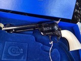 Colt SAA Factory “A” Engraved, One Piece Ivory Grips, .45 Colt Custom Shop, 5.5”,Boxed & Unfired, Trades Welcome - Image 8 of 19