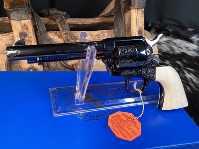 Colt SAA Factory “A” Engraved, One Piece Ivory Grips, .45 Colt Custom Shop, 5.5”,Boxed & Unfired, Trades Welcome - Image 11 of 19