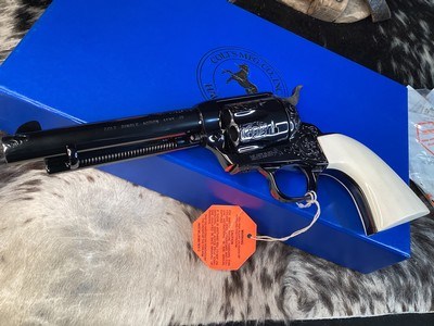 Colt SAA Factory “A” Engraved, One Piece Ivory Grips, .45 Colt Custom Shop, 5.5”,Boxed & Unfired, Trades Welcome - Image 10 of 19
