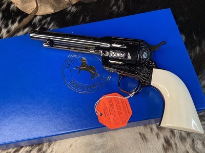 Colt SAA Factory “A” Engraved, One Piece Ivory Grips, .45 Colt Custom Shop, 5.5”,Boxed & Unfired, Trades Welcome - Image 15 of 19