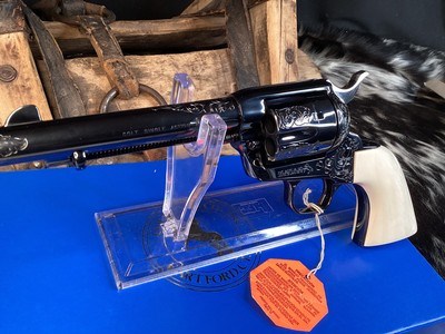 Colt SAA Factory “A” Engraved, One Piece Ivory Grips, .45 Colt Custom Shop, 5.5”,Boxed & Unfired, Trades Welcome - Image 17 of 19