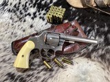 Colt 1909 New Service US Army DA Revolver, .45 Colt , Nickle , Ivory Grips, Period Western Holster,Gorgeous. Trades Welcome - Image 2 of 24