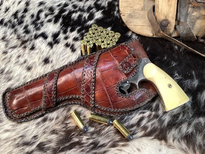 Colt 1909 New Service US Army DA Revolver, .45 Colt , Nickle , Ivory Grips, Period Western Holster,Gorgeous. Trades Welcome - Image 7 of 24