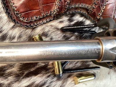 Colt 1909 New Service US Army DA Revolver, .45 Colt , Nickle , Ivory Grips, Period Western Holster,Gorgeous. Trades Welcome - Image 17 of 24