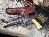 Colt 1909 New Service US Army DA Revolver, .45 Colt , Nickle , Ivory Grips, Period Western Holster,Gorgeous. Trades Welcome - Image 5 of 24
