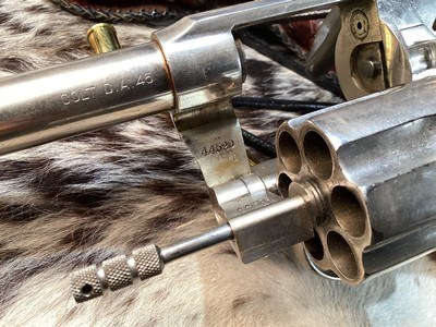 Colt 1909 New Service US Army DA Revolver, .45 Colt , Nickle , Ivory Grips, Period Western Holster,Gorgeous. Trades Welcome - Image 13 of 24