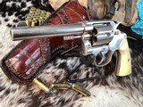 Colt 1909 New Service US Army DA Revolver, .45 Colt , Nickle , Ivory Grips, Period Western Holster,Gorgeous. Trades Welcome - Image 8 of 24