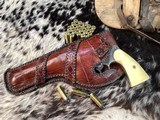 Colt 1909 New Service US Army DA Revolver, .45 Colt , Nickle , Ivory Grips, Period Western Holster,Gorgeous. Trades Welcome - Image 4 of 24