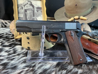 1918 Black Army Colt 1911 .45 Pistol W/Holster Rig, Excellent Original High Condition. Trades Welcome - Image 6 of 25