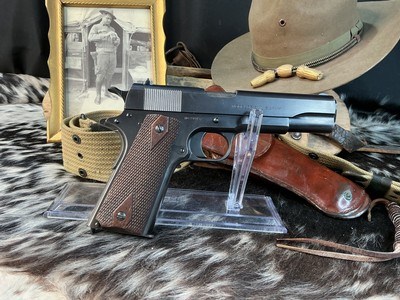 1918 Black Army Colt 1911 .45 Pistol W/Holster Rig, Excellent Original High Condition. Trades Welcome - Image 5 of 25