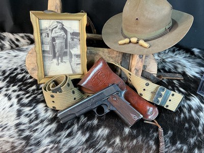 1918 Black Army Colt 1911 .45 Pistol W/Holster Rig, Excellent Original High Condition. Trades Welcome - Image 4 of 25