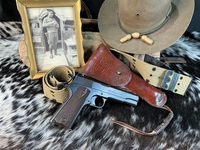 1918 Black Army Colt 1911 .45 Pistol W/Holster Rig, Excellent Original High Condition. Trades Welcome - Image 13 of 25