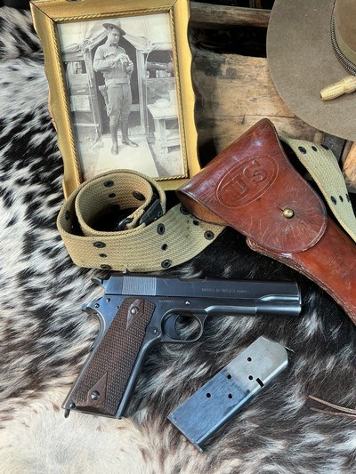 1918 Black Army Colt 1911 .45 Pistol W/Holster Rig, Excellent Original High Condition. Trades Welcome - Image 19 of 25