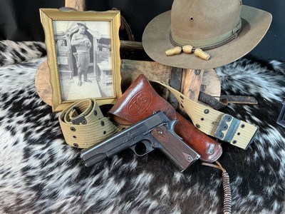 1918 Black Army Colt 1911 .45 Pistol W/Holster Rig, Excellent Original High Condition. Trades Welcome - Image 1 of 25