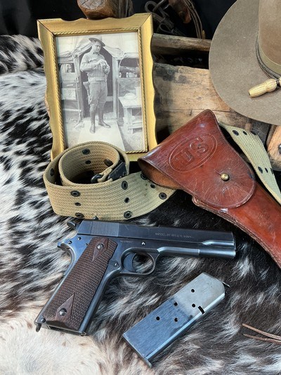 1918 Black Army Colt 1911 .45 Pistol W/Holster Rig, Excellent Original High Condition. Trades Welcome - Image 14 of 25