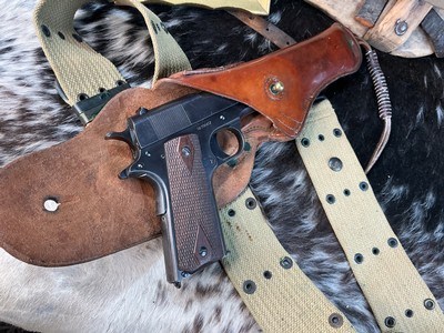 1918 Black Army Colt 1911 .45 Pistol W/Holster Rig, Excellent Original High Condition. Trades Welcome - Image 25 of 25