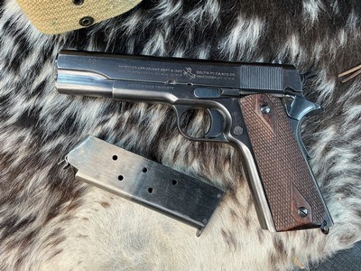 1918 Black Army Colt 1911 .45 Pistol W/Holster Rig, Excellent Original High Condition. Trades Welcome - Image 18 of 25