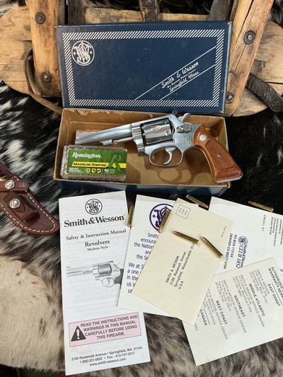 First Year Gun, 1983 Smith & Wesson model 651 Stainless .22 Magnum “J” Frame Target Revolver, 4”, Boxed. Trades Welcome. - Image 3 of 23