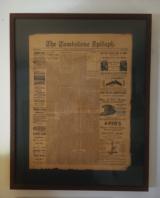 Reproduction front page from the Tombstone Epitaph - 1 of 1