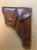 German Radom VIS Holster, Original wartime, code stamp bnz 1944, Brown w/lift strap, Very Good Condition - 1 of 9