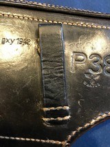 German P.38 Hardshell Holster, gxy 1942, WaA 706, Gebruder Klinge, Original Stitching Intact, Very Good Condition - 5 of 9
