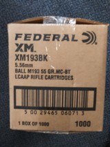 FEDERAL 5.56mm XM193BK 1000 ROUNDS - 1 of 2
