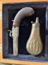 HIGH QUALITYE&W BOND OF LONDON CASED PISTOL. BOX LOCK , WITH FLASK