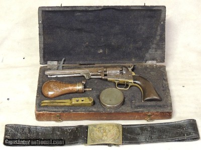 Civil War Colt 1849 Pocket Percussion Revolver Soldier Ensemble S/N 25948