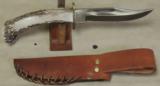 Custom Stag Handled Fighter Style Knife & Leather Sheath
- 3 of 6