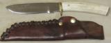 Stamper Custom Elk Horn Handle Drop Point Knife & Leather Sheath NEW - 2 of 6