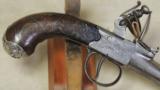 French Huguenot 1700s Era Turn Barrel 44 Caliber Flintlock Pistol - 4 of 8