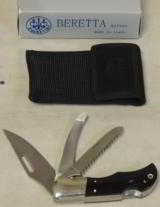 Beretta Buffalo Horn Handle Big Game 3 Blade Knife NIB #CO23-9-99 - 5 of 5