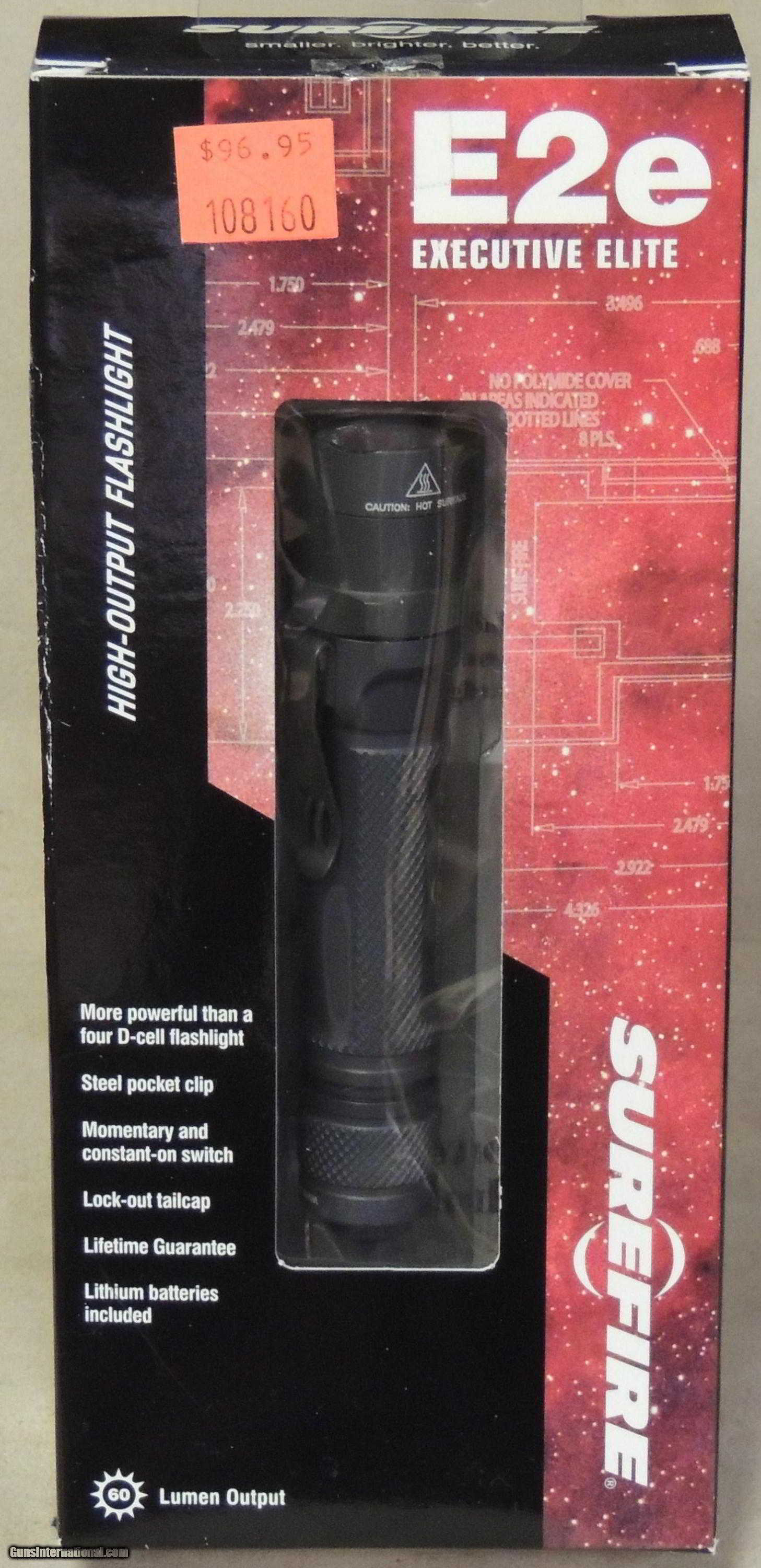 Surefire E2e Executive Elite 60 Lumen Flashlight NEW