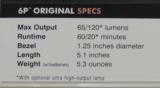 Surefire 6P Original Single Output Incandenscent 65 Lumen Flashlight NIB - 2 of 2