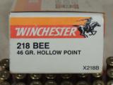Winchester Super X 218 BEE Caliber 46 Grain Hollow Point *50 Centerfire Cartridges - 3 of 3