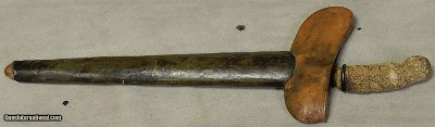 Antique Java/Indonesia/Philippine Keris Dagger * Hand Carved Bone Handle *Watered Steel